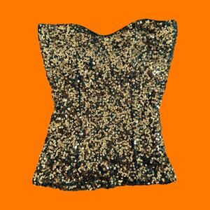 00's vintage gold sequins mcbling y2k tube top tank top XS/S wet seal